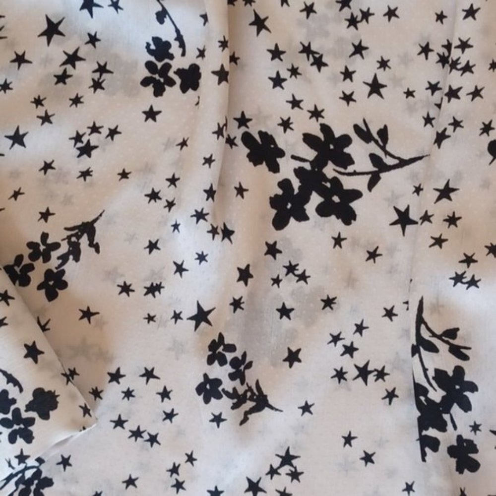 Zara Star Floral Blouse M Statement Sleeve Smocked Peasant Top Cottagecore - Picture 8 of 9